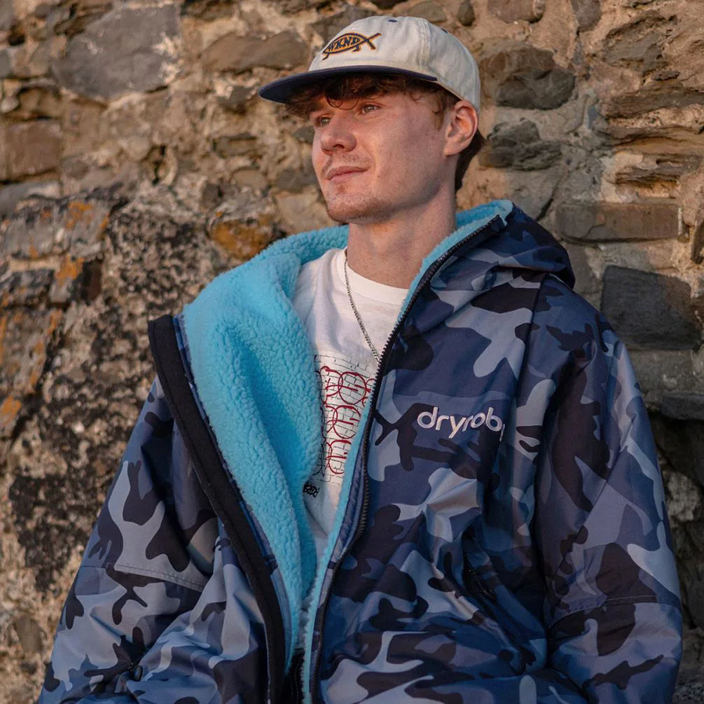 dryrobe Advance Long Sleeve Changing Robe - Blue Camo / Blue Extra Image 8